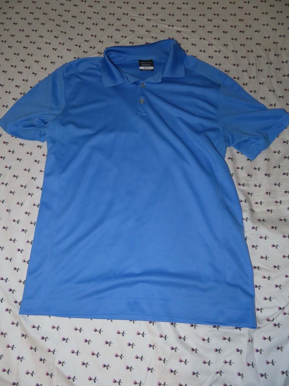Nike Golf Dri-Fit Blue Pique Polo Shirt Men's Size M